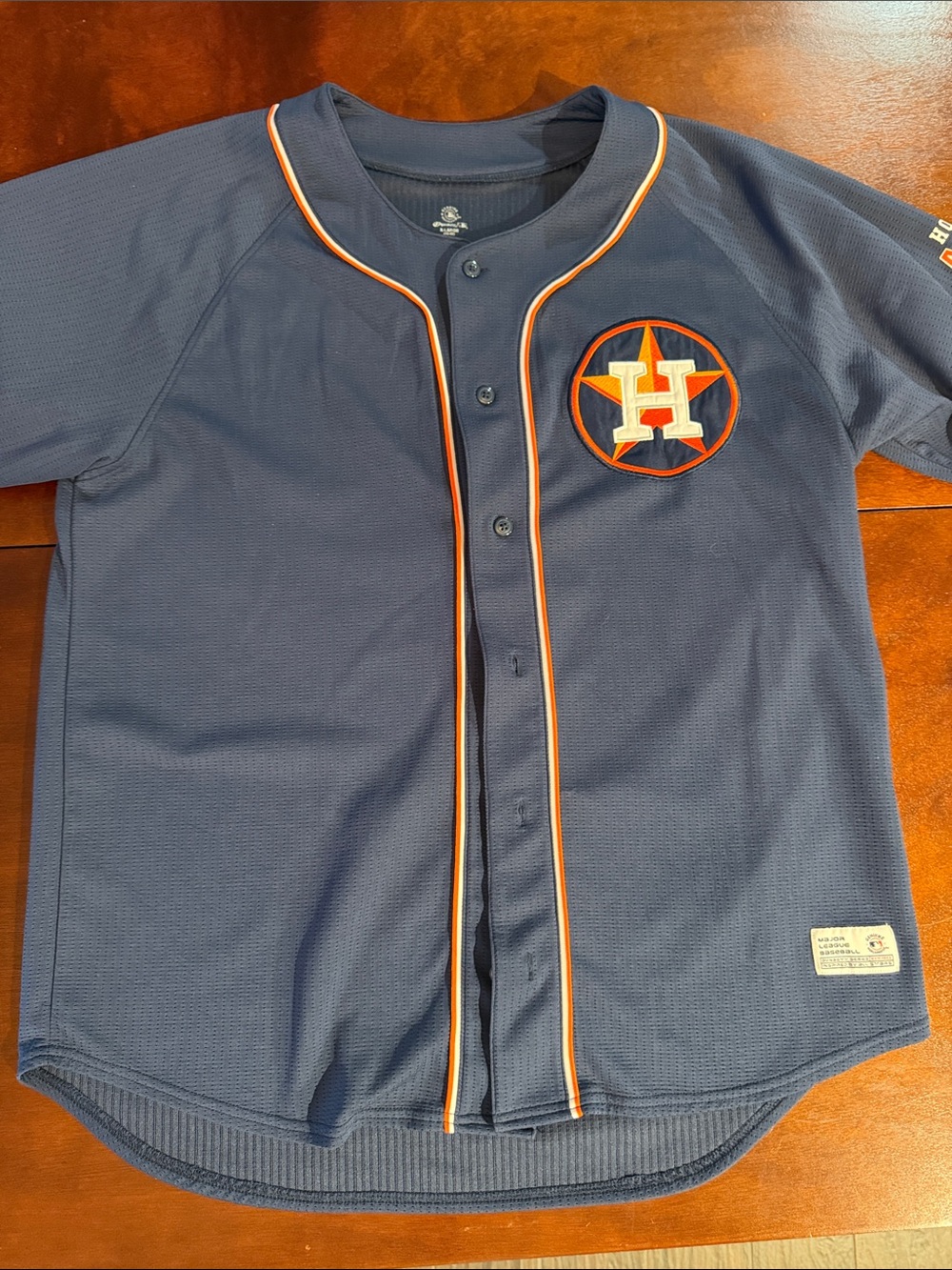 Never worn Houston Astros Navy and Orange Button-Front Baseball Jersey